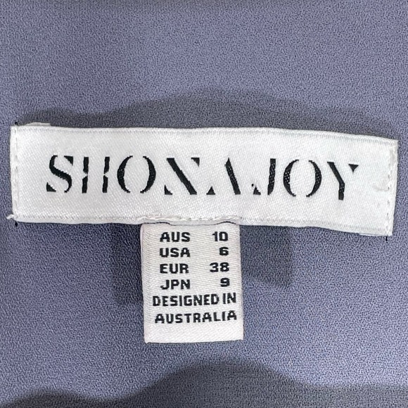 Shona Joy Zephyr Ruffle Wrap Midi Dress Slate Gray 6 US 10 AUS - Picture 4 of 5